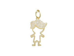 MB 1296 Medalha Menino Cravejado 2,3CM BRUNA Semijoias