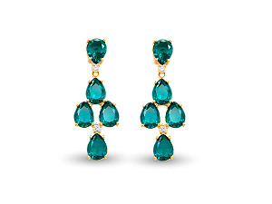 BB 3396 Brinco 4 Gotas Zirconias Azul BRUNA Semijoias