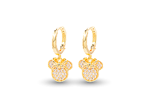 BB 3398 Brinco Argola Ratinha Pendurada 2CM BRUNA Semijoias