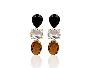 BB 3329 Brinco Grande 3 Pedras BRUNA Semijoias