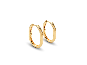 BB 3385 Brinco Argola Oval Lisa Fio 2mm espessura e 18mm comprimento BRUNA Semi Jóias