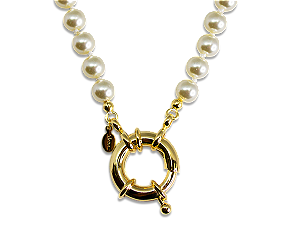 GB 0383 Gargantilha Pérolas 7mm Com Fecho Boia 2,1cm 45CM BRUNA Semijoias