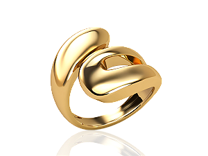 AB 1986 Anel Aberto Vazado Liso BRUNA Semijoias