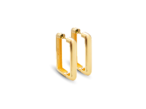 BB 3352 Brinco Argola Retangular Lisa BRUNA Semijoias