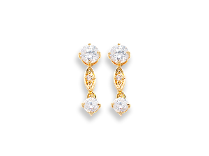 BB 3394 Brinco Base Zirconia 5mm Com 1 Zirconia Pendurado 4mm BRUNA Semijoias