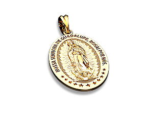 MB 1350 Medalha Nossa Senhora De Guadalupe Com Oração BRUNA Semijoias