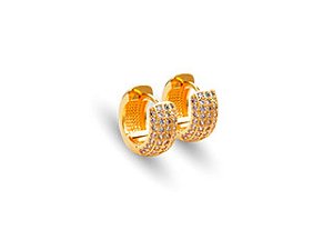 BB 3344 Brinco Cravejado Na Frente 1,1CM BRUNA Semijoias