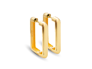 BB 3353 Brinco Argola Retangular Lisa A=3CM BRUNA Semijoias