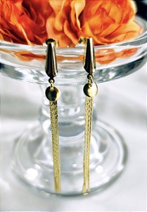 BV 4256 Brinco Franja (6cm)Yellow Semi Jóias