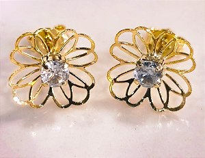 BV 4217 Brinco Flor Vazada (12mm) Yellow Semijóias