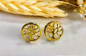 BV 3912 Brinco Redondo Arvore da Vida(1cm) Yellow Semijóias
