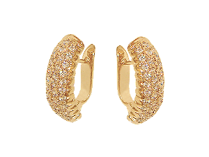 BB 1477 Brinco Argola Cravejada Zircônias BRUNA Semijóias