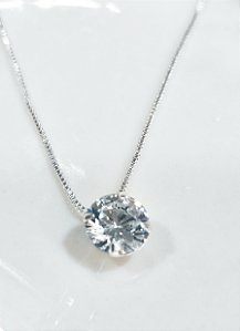 GQF602740 Gargantilha Veneziana Com Zirconia Redonda 9mm Folheada a Prata 40 P/45CM QUALITÁ Semijoias