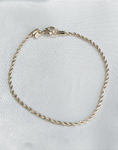 PQ 606518 Pulseira Cordão Fino Torcido 18CM QUALITÁ Semijoias