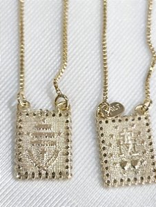 GQ 622570 Escapulário Nossa Senhora Aparecida+Nossa Senhora Das Graças 70CM QUALITÁ Semijoias