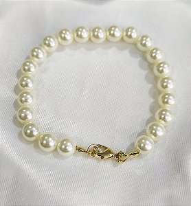 PQ 610320 Pulseira Pérolas 8mm 20cm QUALITÁ Semijoias