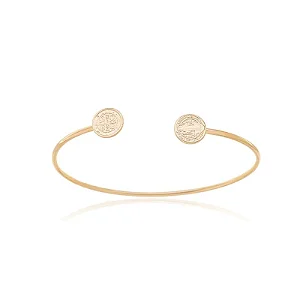PF 0014 Bracelete Aberto São Bento Liso 6cm MD Folheados