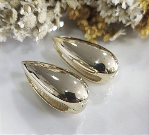 BF 1160 Argola Gota Grande dos Dois Lados Lisa (3,3cm) MD Folheados