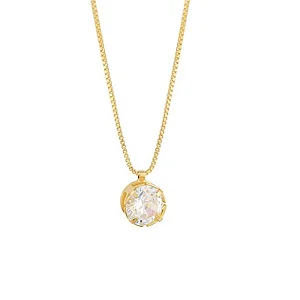 GF 0092 Gargantilha Veneziana 45cm Com Ponto De Luz Redondo Zirconia 8mm MD Folheados