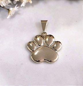 MF 0441 Medalha Pata de Cachorro Lisa (1,7cm) MD Folheados