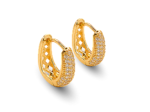 BB 3418 Brinco Argola Cravejada G 16mm BRUNA Semijoias