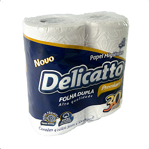 Papel Higienico Folha Dupla 4 Rolos 30m Delicatto Premium