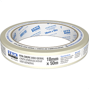 Fita Crepe 18mm X 50m Uso Geral Tek Bond