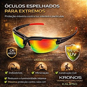 Oculos Kronos Vermelho Espelhado Kalipso Ca 49319