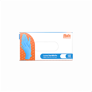 Luva Nitrilica Descartavel Azul Medix Ca 48333