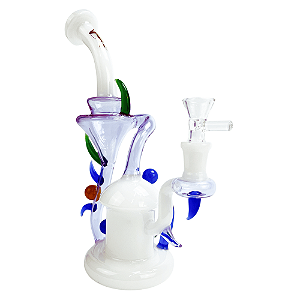 Bong de Vidro Abduzido Gold Line Pequeno Punk White