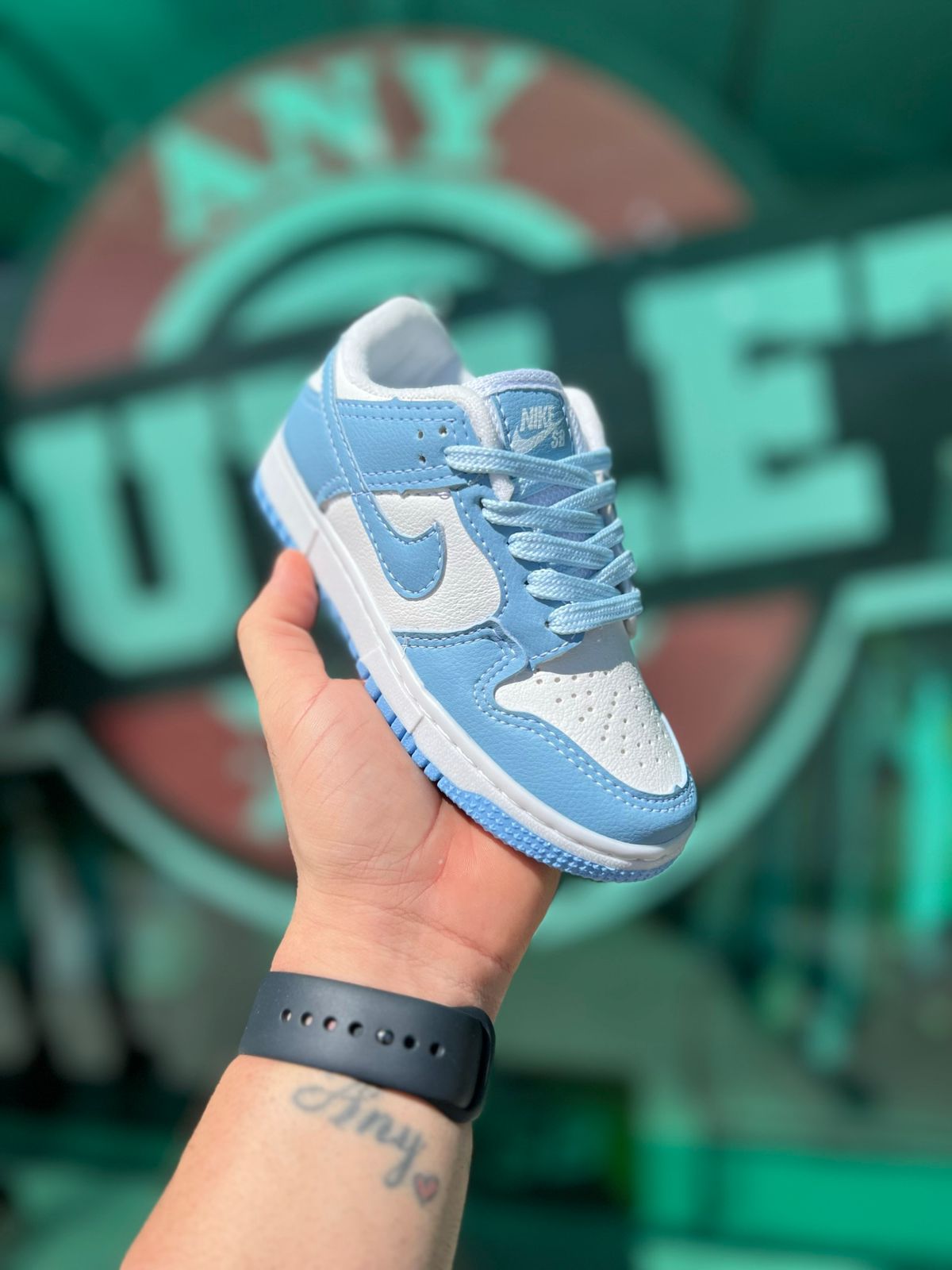 Tênis Nike Dunk Azul Claro Infantil
