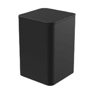 Porta Algodao E Cotonete Com Tampa Stolf Preto