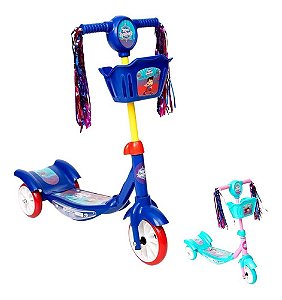Patinete Infantil Com Led 3 Rodas - Unitoys Rosa E Azul