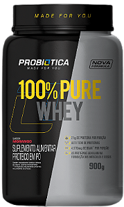100% Pure Whey 900g - Probiótica - Sabor Morango