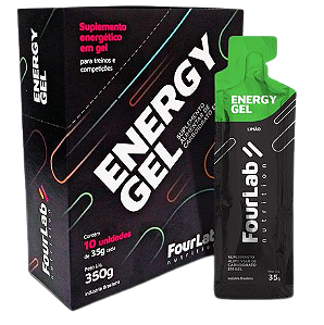 Energy Gel 10 sachês 35g - Fourlab Nutrition - Sabor Limão