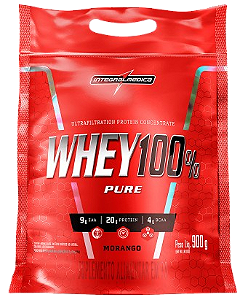 Whey 100% Pure Pouch - Integralmedica - Sabor Morango