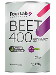 BEET 400 - Suplemento Alimentar a base de Beterraba em Pó - Lata 220g - Sabor Laranja