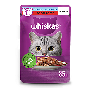 Whiskas Sachê Castrado Carne 85gr