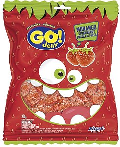 BALA GELATINA GO JELLY MORANGO 12X70G