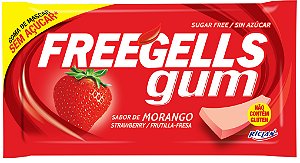 CHICLE FREEGELLS GUM MORANGO 12X15UN