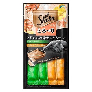PETISCO SHEBA CREAMY FRANGO & FRANGO C/ PEIXE BRANCO 48G
