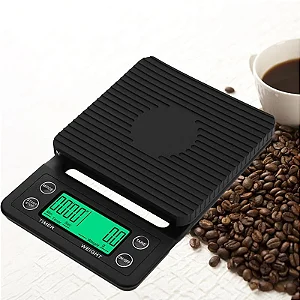 Balança De Café De Precisão De 3kg/5kg 0.1g Com Temporizador Digital LCD