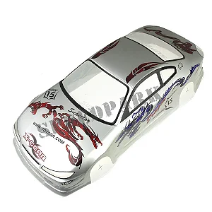 Bolha pintada para Automodelo Onroad 1/10 Nissan Silvia