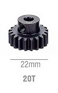Pinhão M1 20T em aço eixo 5mm