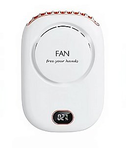 Ventilador portátil corporal ou de mesa Branco USB Bateria Recarregável