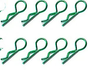 Grampo Clip 22mm Verde para Automodelo 8 unidades