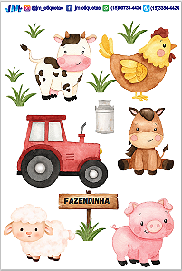 Fazendinha 02 - Cartela de Etiquetas Termocolantes