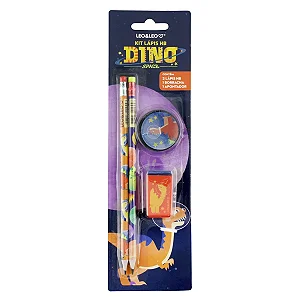 Kit Escolar Dino HB com 4 peças