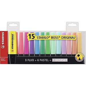 Caneta marca texto Stabilo Boss 15cores - Sertic