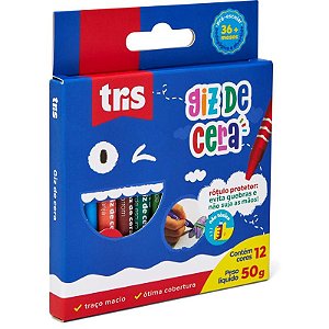 Giz de Cera Fino Tris 12 Cores - Summit